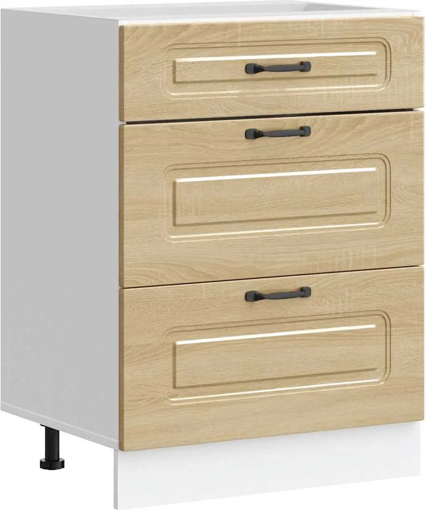 vidaXL Dulap de bază de bucătărie „Kalmar” din lemn de stejar Sonoma