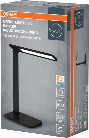 Osram - Lampă de birou LED reglabilă OFFICE LINE LED/17W/230V neagră