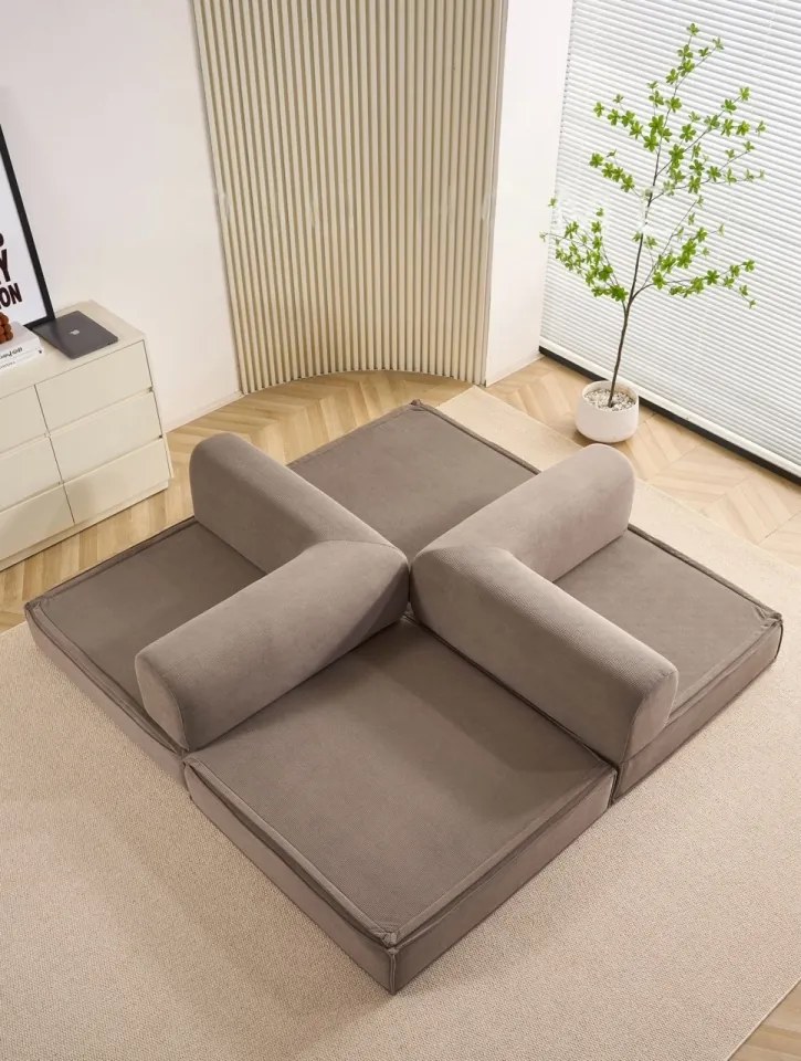 Canapea modulară din memory foam HD – premium, 200x100x70 cm, configurabilă în mai multe moduri (Culoare: Gri Antracit)