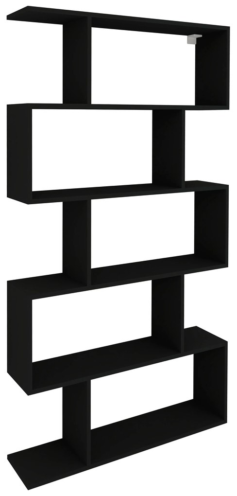 Biblioteca Kimo, 5 Casete, Negru, 90 x 20 x 160 cm