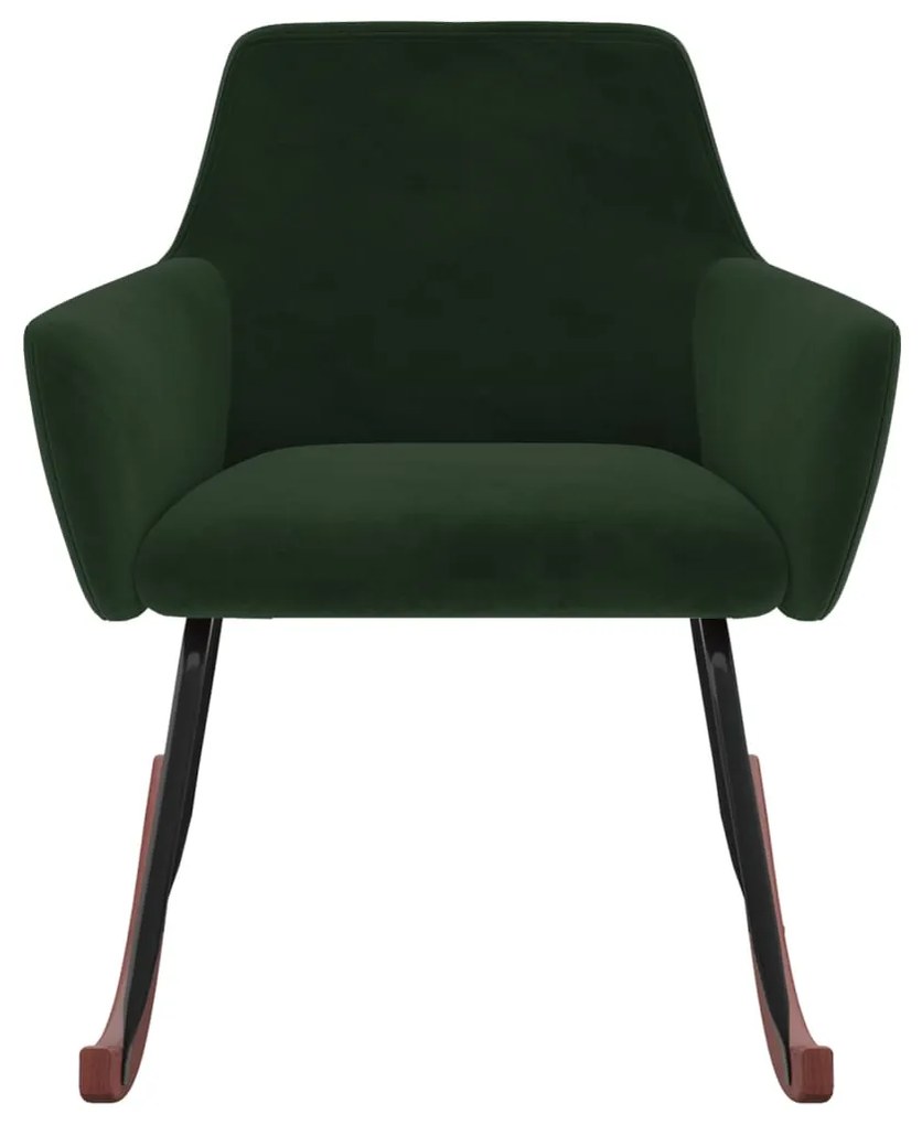331142 vidaXL Scaun balansoar, verde închis, catifea