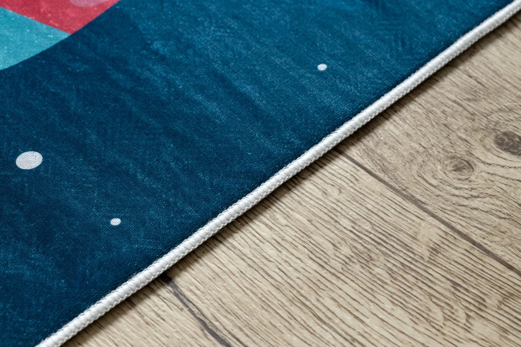 BAMBINO 42810 covor lavabil Rachetă, planete pentru copii anti-alunecare - albastru / maro