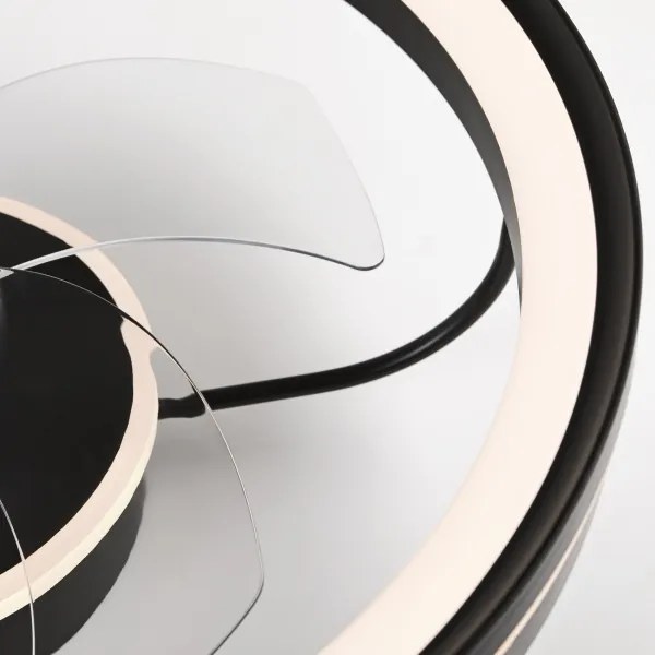 Plafonieră LED cu ventilator FARGO LED/37W/230V negru + telecomandă