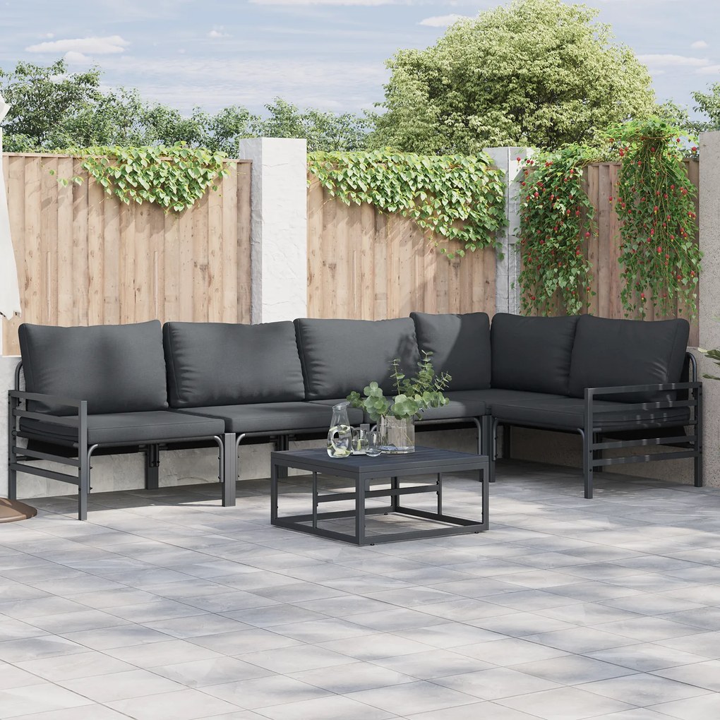 vidaXL Set de canapele pentru grădină 5 pcs Antracit Oțel