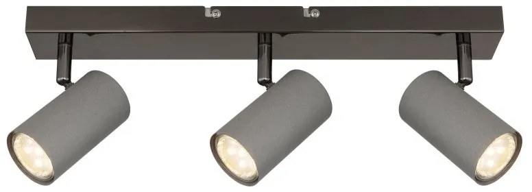 Plafoniera cu 3 spoturi directionabile metal negru gri ROBBY