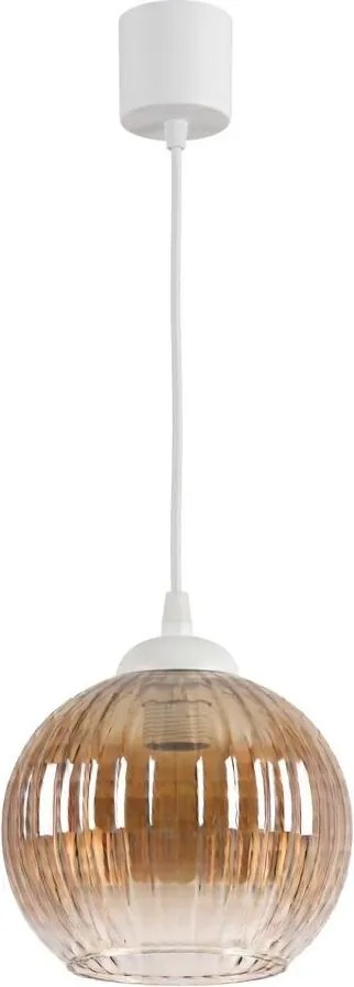 Brilagi - Pendul LED suspendat pe cablu R GLASS 1xE27/60W/230V Ø 18 cm alb/maro fumuriu
