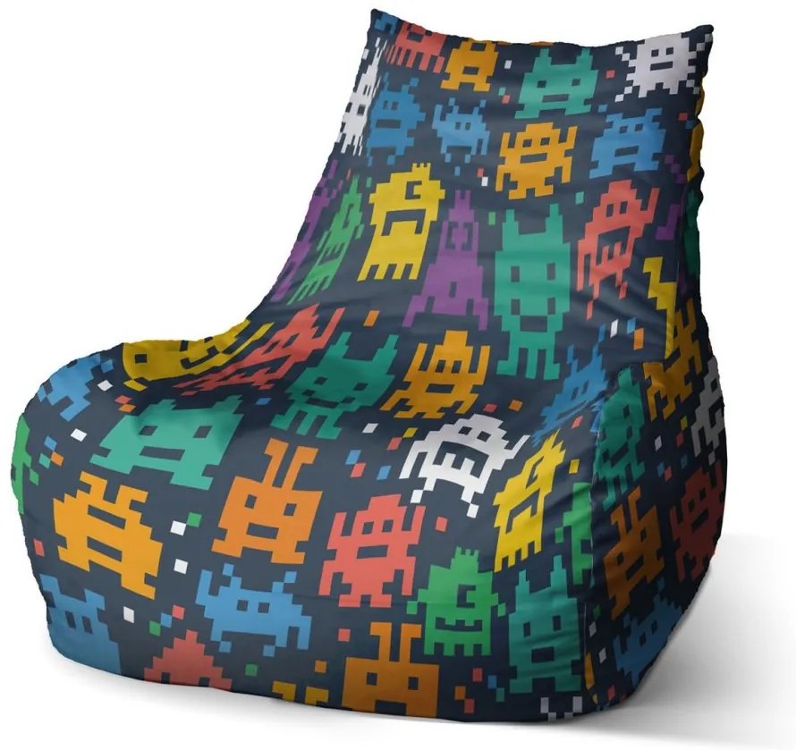 Sac de șezut Bean joc video 3 - pentru copii, colorat