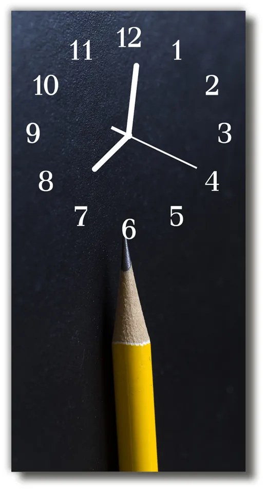 Ceas de perete din sticla vertical Creion colorat