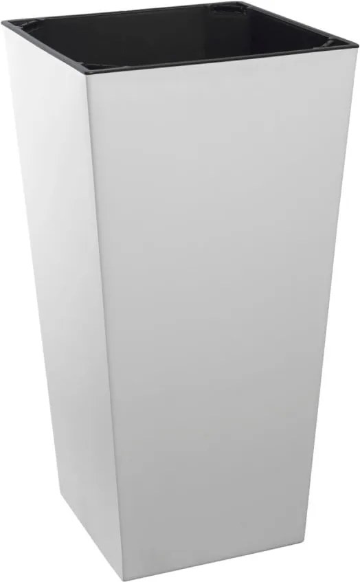 Ghiveci de flori adecvat interior / exterior Gardenico Elise, înălțime 26 cm, alb lucios