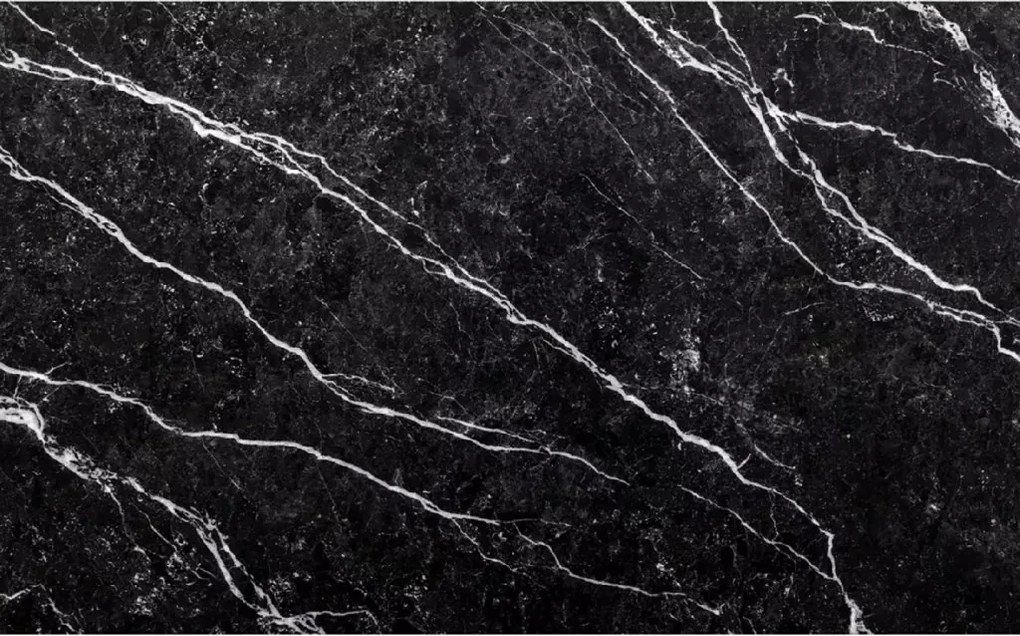 OFERTA Masa de dining neagra RAMOD 100x60 cm, decor marmura, calitate II