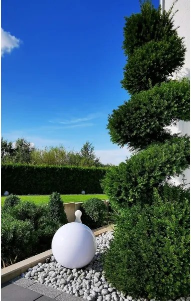 Lampă solară LED 1,2 V, 6500 K, 200 mAh, Ø 30 cm, IP44, alb/negru