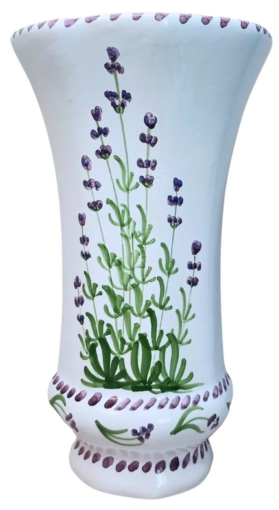 Vază ceramică octogonală model Lavandă 27cm