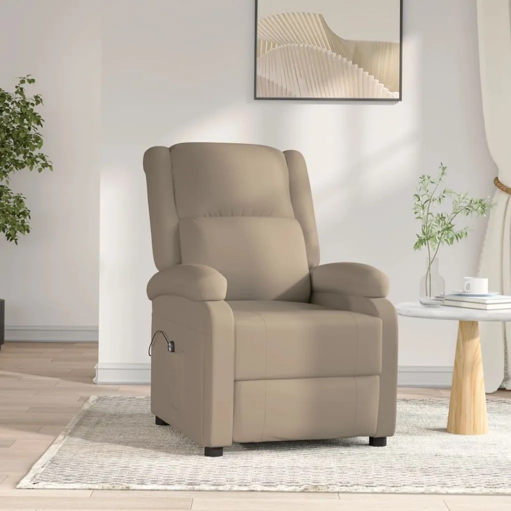 3073725 vidaXL Fotoliu rabatabil electric, cappuccino, piele ecologică