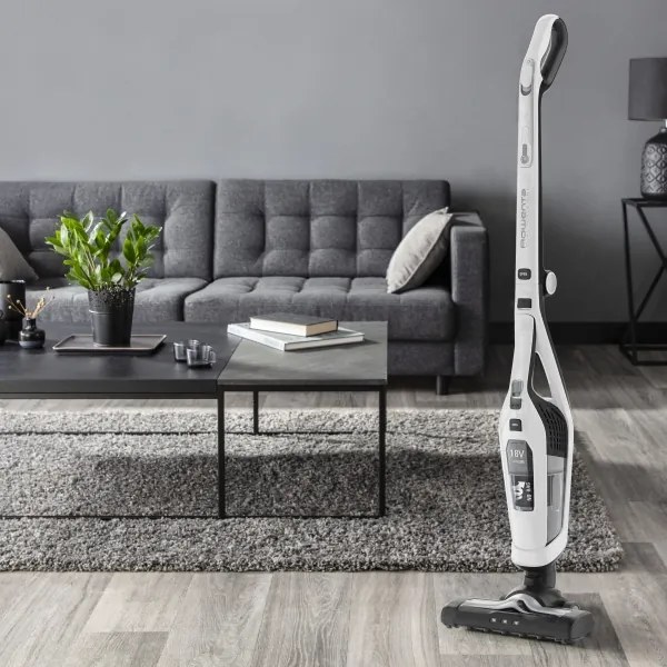 Aspirator vertical Rowenta DUAL FORCE 2 ÎN 1 100W/18V 2500 mAh alb