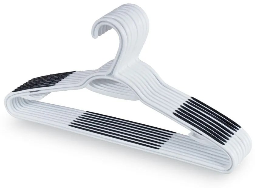Set 8 umerașe pentru pantaloni Domopak Living, alb