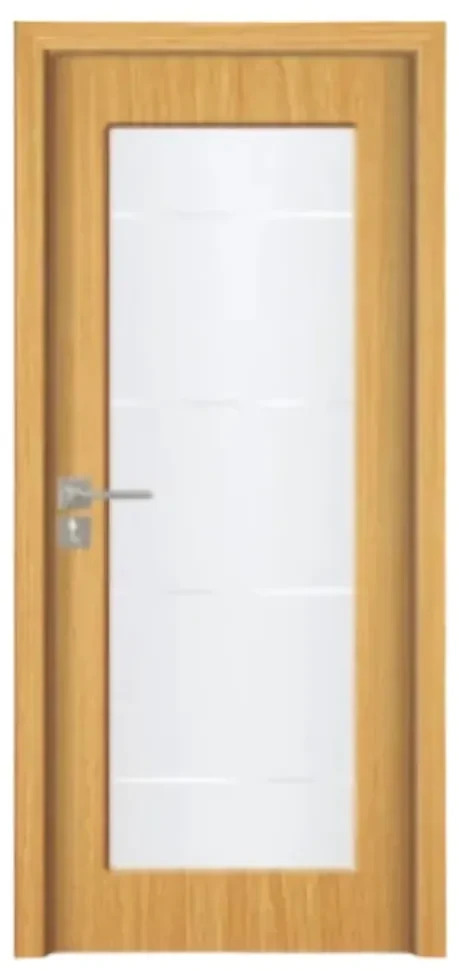 Usa Interior din MDF Novo Doors ND110-1, Cadru din Lemn Masiv, Geam Sablat, KIT COMPLET, Toc , Manere si balamale incluse (Culoare: Gri, Dimensiune: