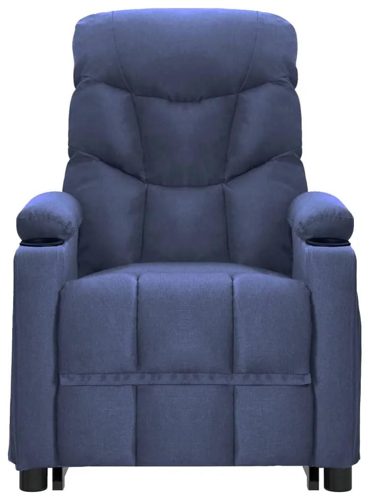 Fotoliu de masaj cu ridicare, albastru, material textil 1, Albastru