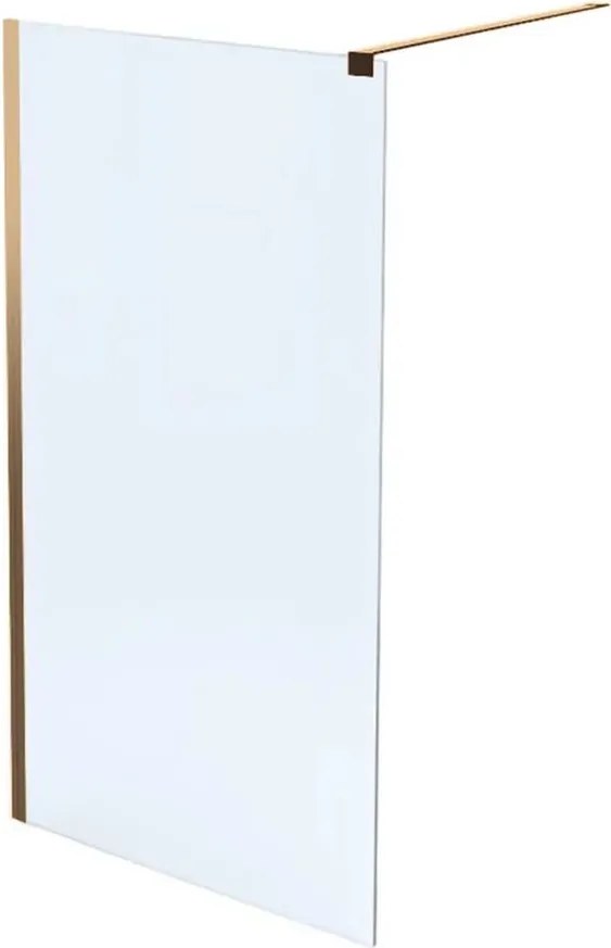 Paravan de dus tip Walk-in Massi Walk In Fix auriu 120x195 cm sticla transparenta