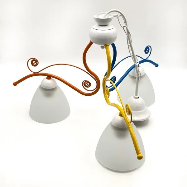 Lustră pe lanț RETRO 3xE27/60W/230V alb/colorat