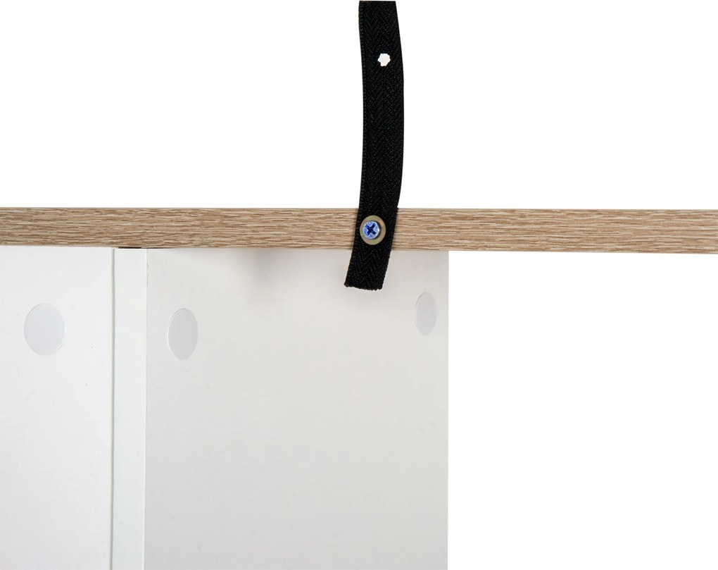 Biblioteca Design Modern 4 rafturi Lemn Natural si Alb, 60x24x148cm HOMCOM | Aosom Romania
