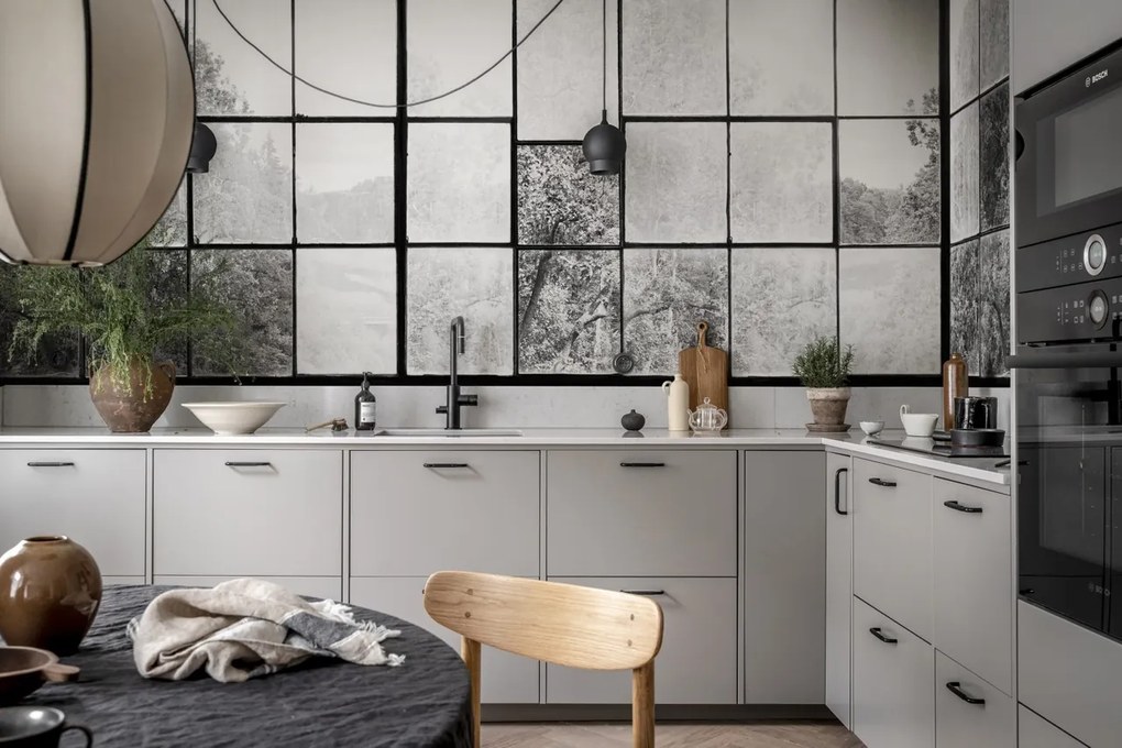 Fototapet, Factory Window, Graphite, Rebel Walls