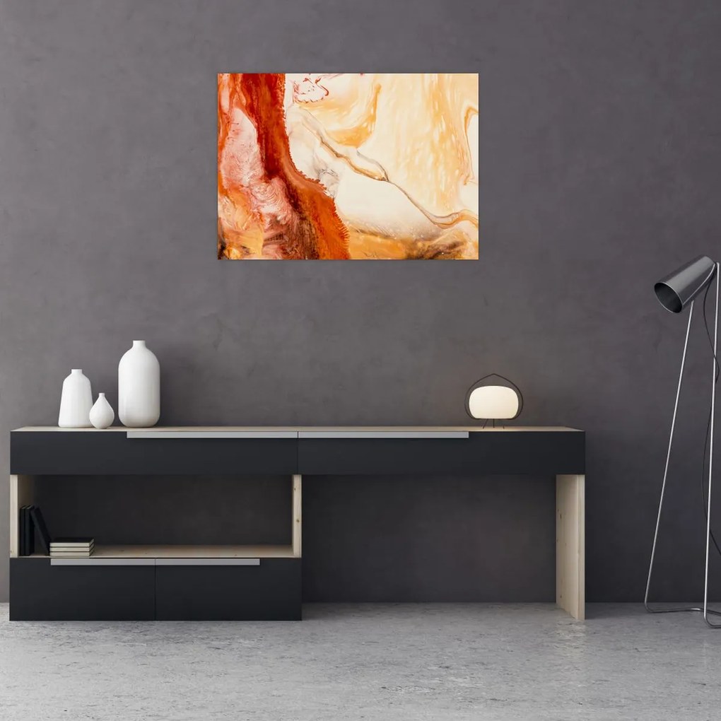 Tablou pe sticlă - Pictură abstractă (70x50 cm)