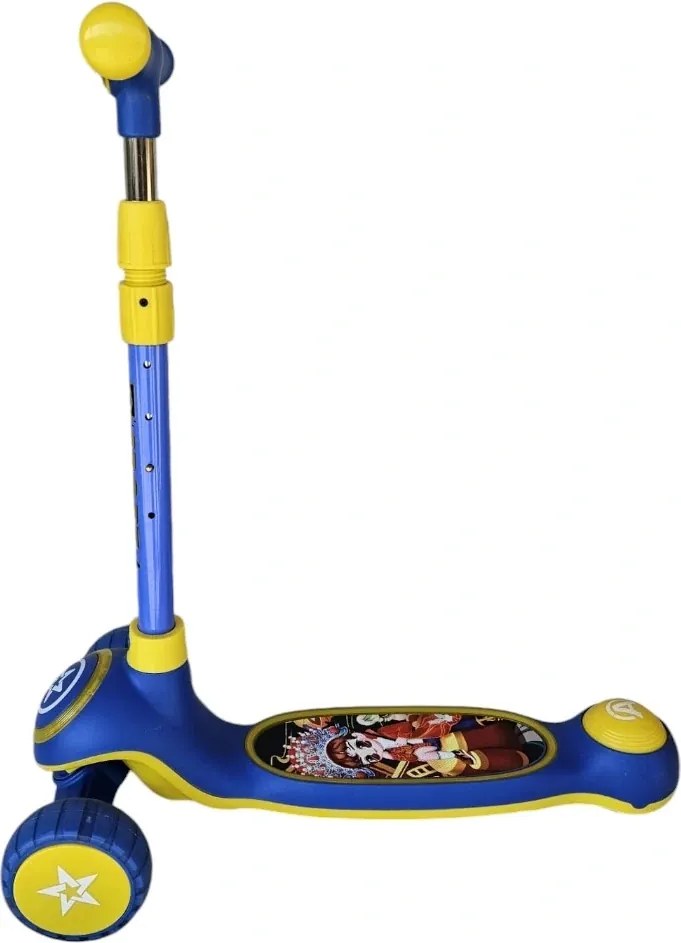 Trotineta copii cu roti luminoase din silicon NOVOKIDS™ Mini Scooter 9080, Cu melodii si lumini, 3 roti, Pliabila, Maner reglabil pe inaltime, Maxim