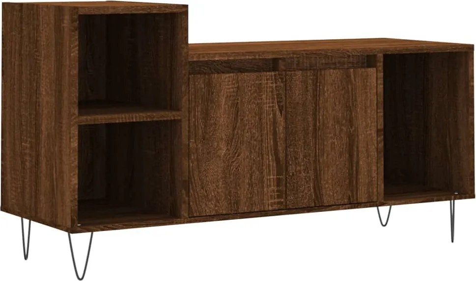 vidaXL Comodă TV, stejar maro, 100x35x55 cm, lemn prelucrat