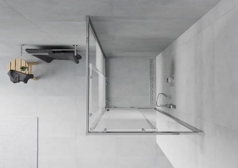 Mexen Rio cabina de duș pătrată 70 x 70 cm, dungi albe, crom - 860-070-070-01-20