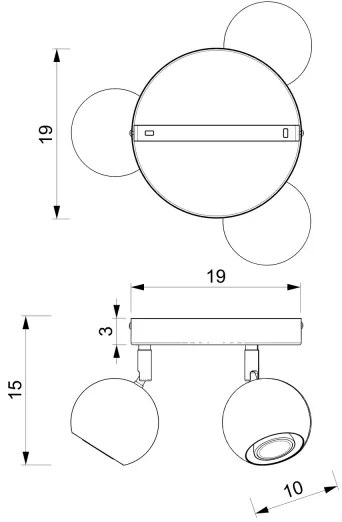 Spot COMET 3xGU10/8W/230V negru/crom lucios