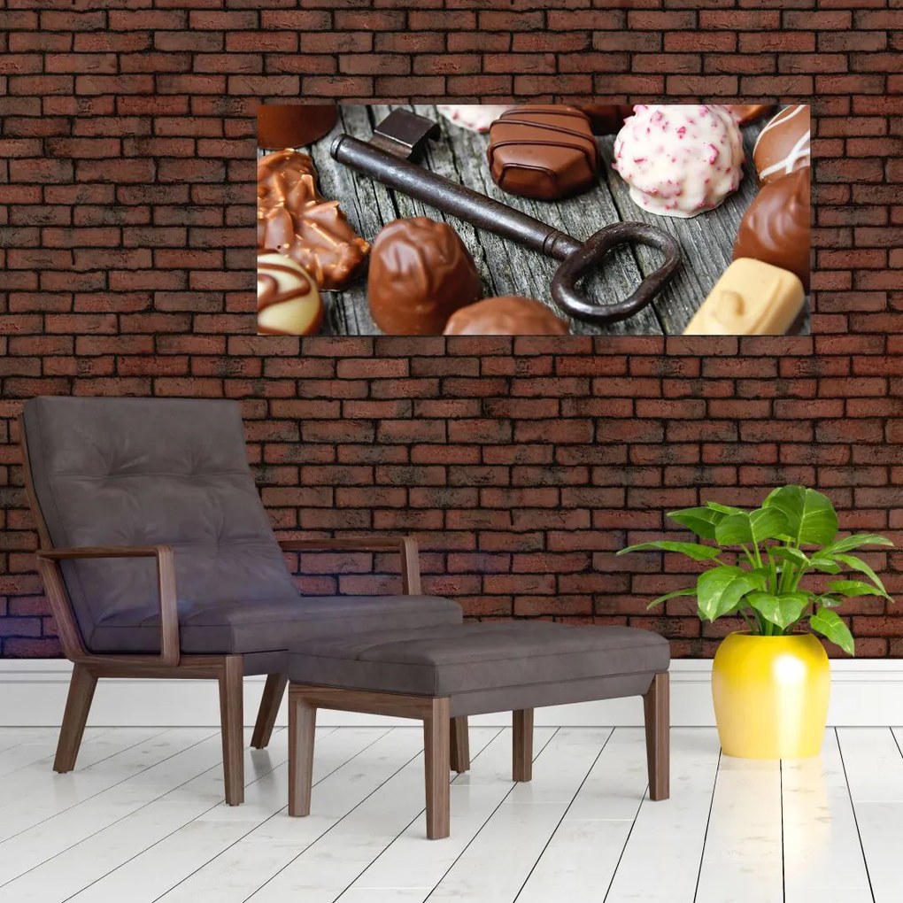 Tablou cu ciocolată și chei (120x50 cm)