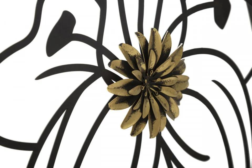 Panou decorativ negru/auriu din metal, 63x2x69 cm, Simply Flower Mauro Ferretti