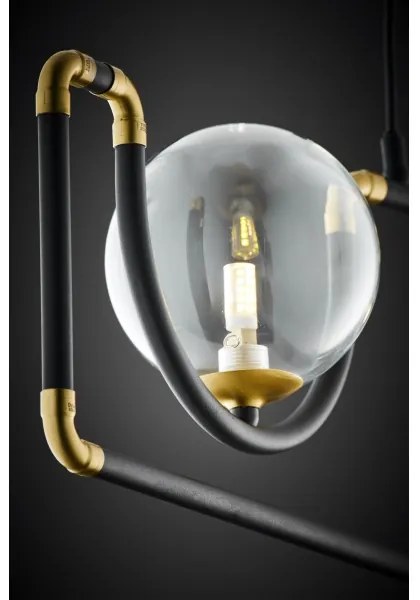 Lustră pe cablu Jupiter 1990 HANZA 3xG9/10W/230V negru/auriu