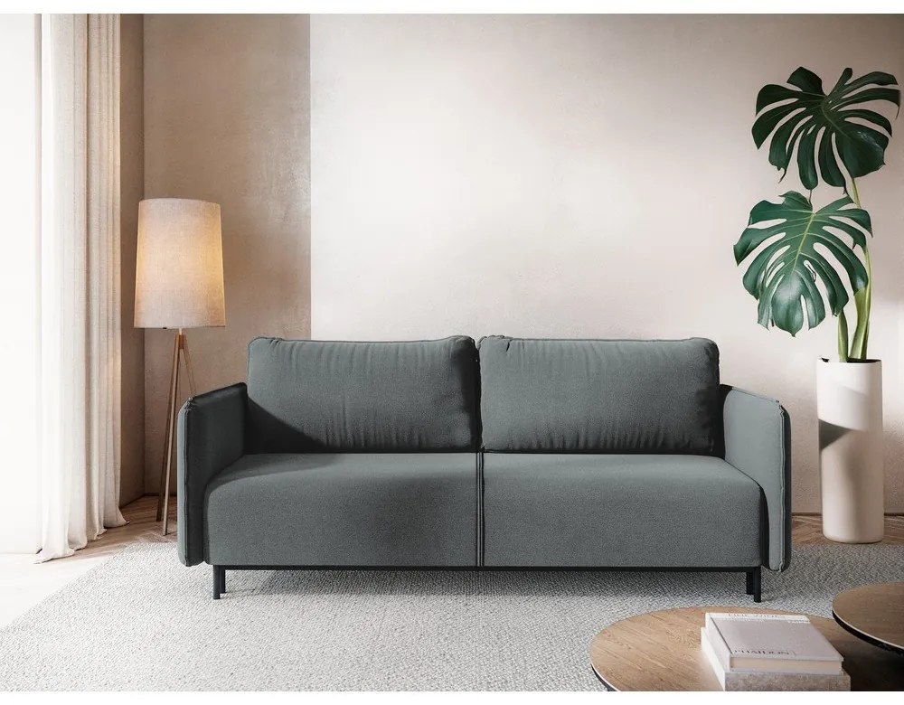 Canapea gri închis extensibilă/cu spațiu de depozitare 226 cm Luana – Makamii