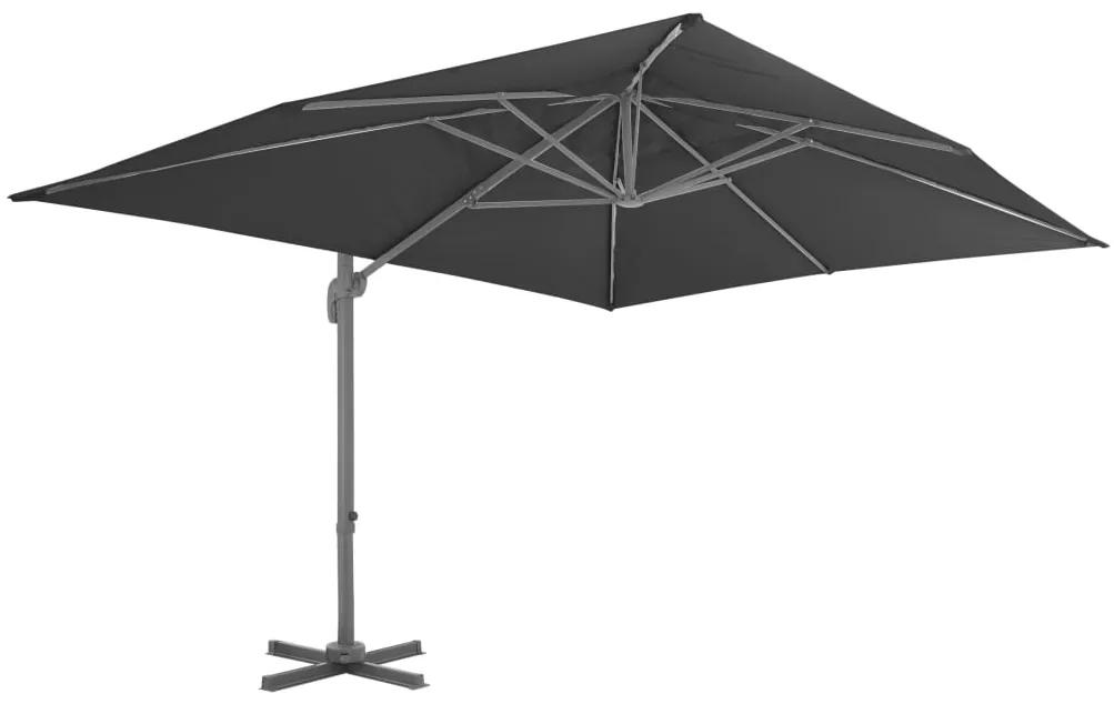 Umbrela de exterior cu baza portabila, antracit Antracit, 3 x 4 m