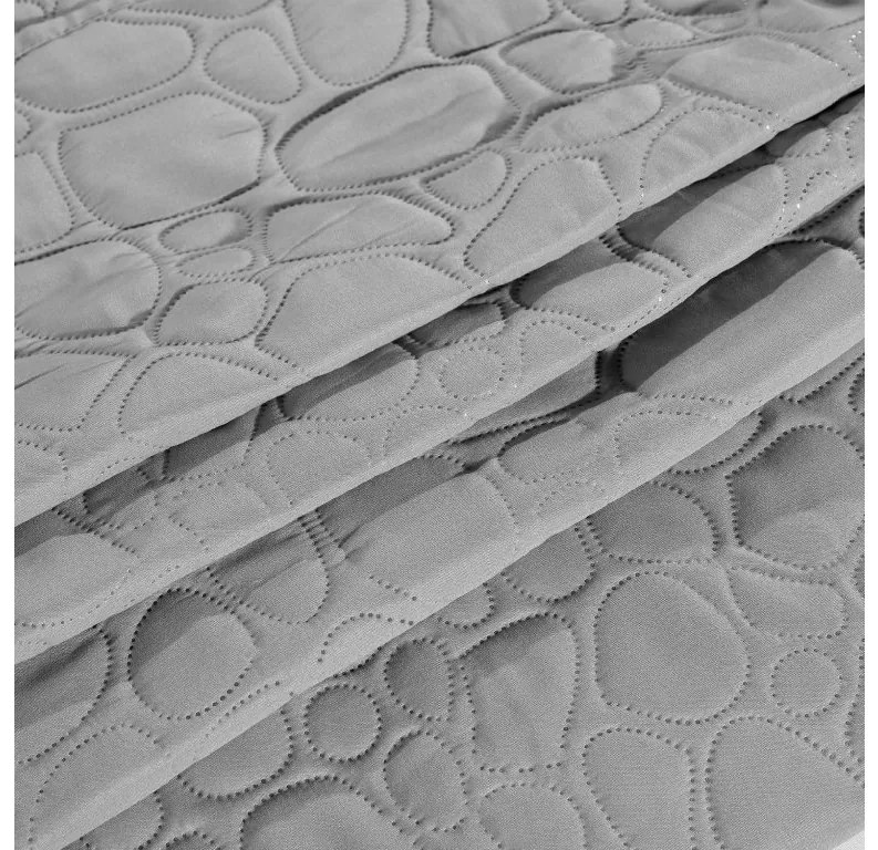 Patura de pat gri deschis cu model STONE Dimensiune: 220 x 240 cm
