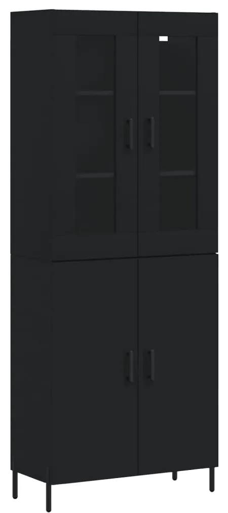 3198218 vidaXL Dulap înalt, negru, 69,5x34x180 cm, lemn compozit