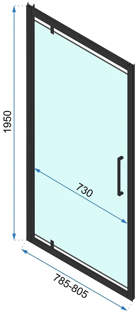 Usa pentru dus rabatabila Rapid Swing 80