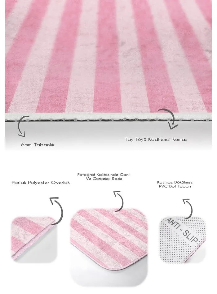 Covorașe de baie roz 2 buc. din catifea 60x100 cm – Mila Home