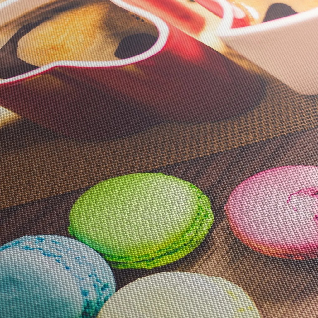 Tablou cu cafea și macarooni (120x50 cm)