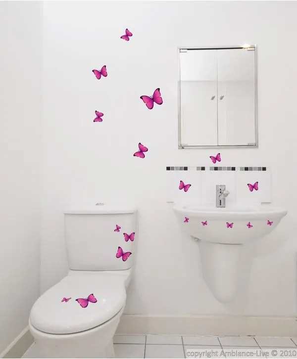 Set 18 autocolante Fanastick Pink Butterflies