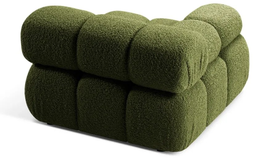 Modul pentru canapea modulară verde cu tapițerie din țesătură bouclé (cu colț pe partea stângă ) Bellis – Micadoni Home
