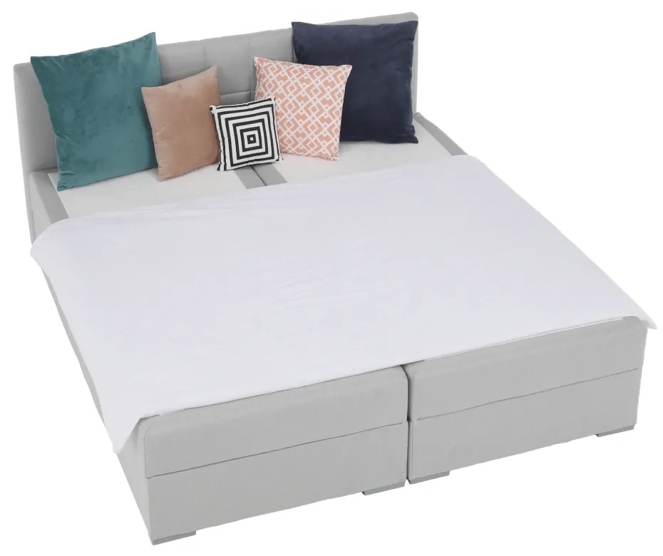 Pat tip BOXSPRING 180x200, gri deschis, FERATA KOMFORT