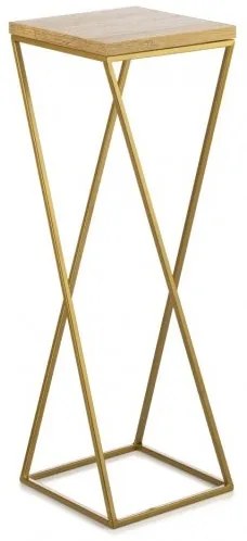 Suport pentru flori LOFT 70x24 cm auriu/maro