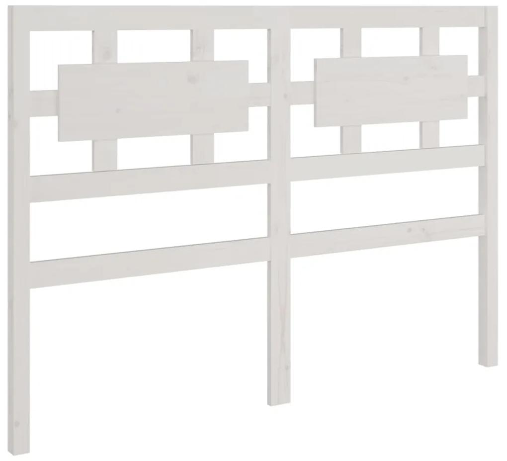 Tablie de pat, alb, 125,5x4x100 cm, lemn masiv de pin Alb, 125.5 x 4 x 100 cm, 1