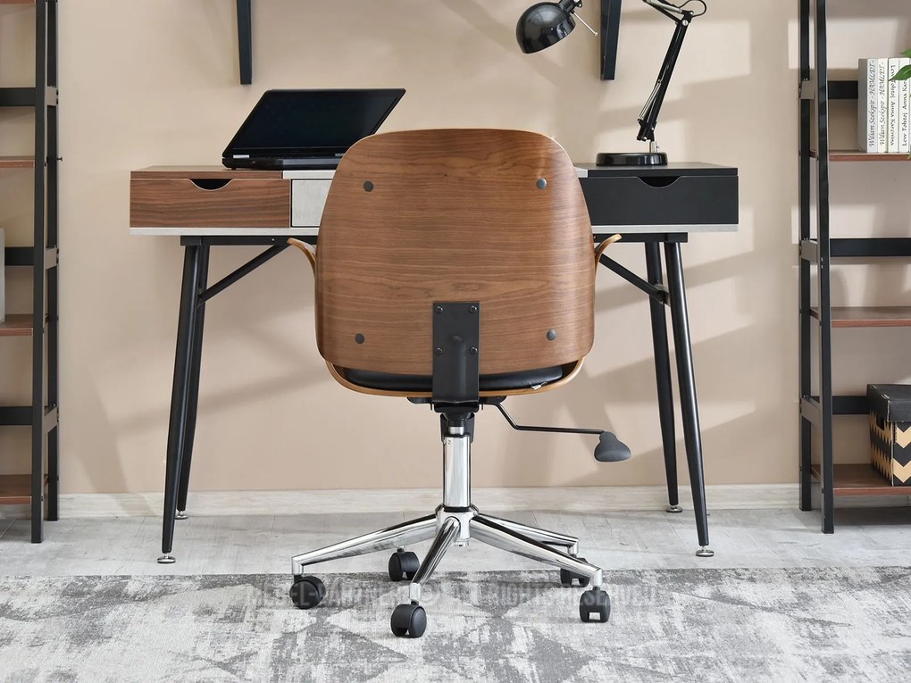 Scaun Enrique (nuc închis + crom). Promo -21%. 1109915