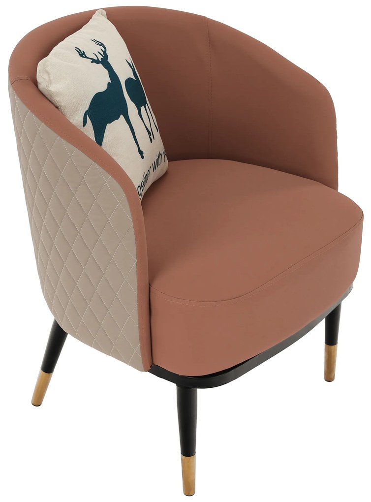Fotoliu design, roz pudrat/ bej, KALILA