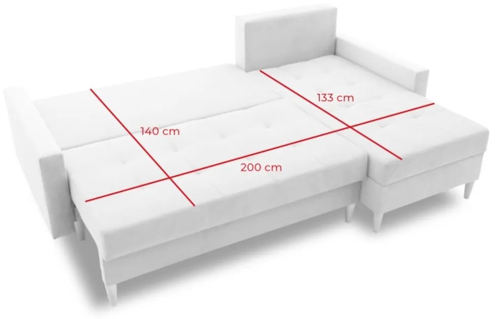 Supermobel Canapea extensibilă de colț AVALON, 227x92x148, kronos 09, stanga
