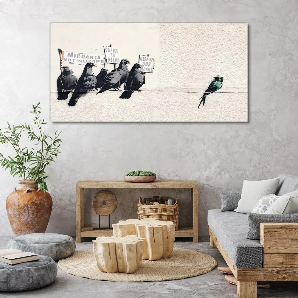 Tablou canvas Păsări care protestează Banksy