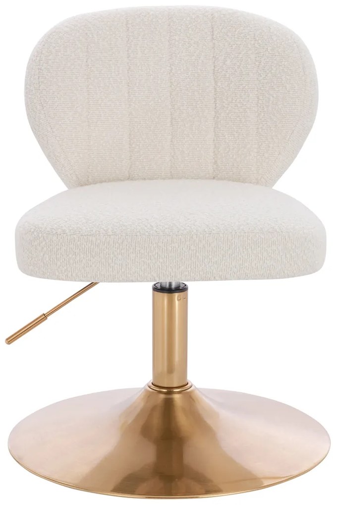 HR193N Scaun Crem Boucle cu Bază Aurie